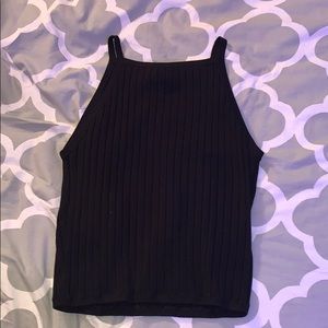 H&M Black Ribbed Halter Top